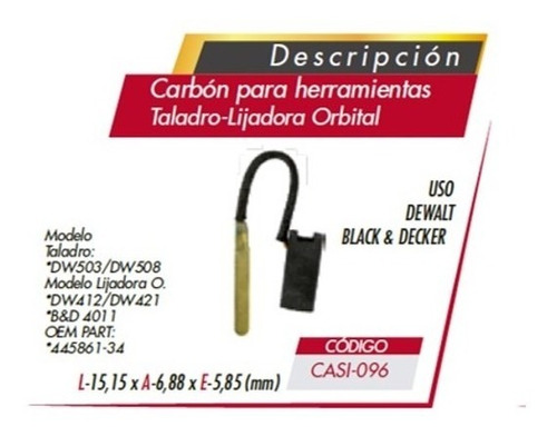 Carbon P/taladro/lijadora Orbital Dewalt - Black&decker 096