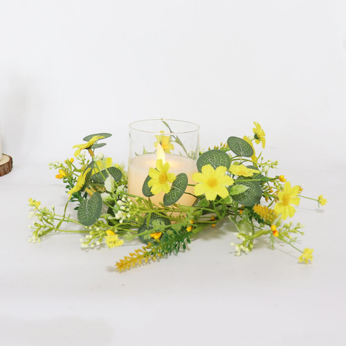 Anillo De Flores De Corona De Anillo De Velas Florales
