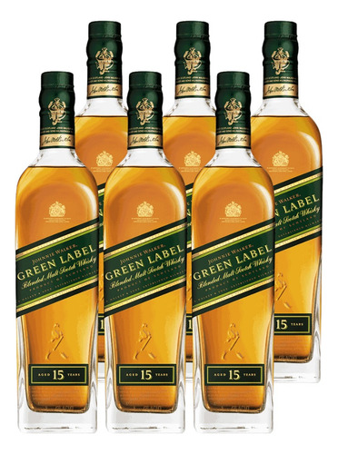 Whisky Johnnie Walker Green Label 750 Ml Pack 6