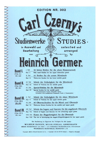 C. Czerny-germer: Etudes Book 3, Selected Pianoforte Etudes.