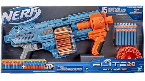 Imagem 4 de 6 de Metralahora Lançador Nerf Elite 2.0 Shockwave Rd15 30 Dados