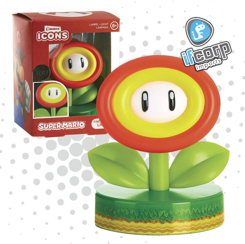 Lampara De Mesa Fire Flower Flor Fuego Mario Bros Paladone