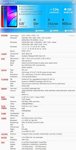 Xiaomi Redmi 7 M1810f6le 4gb 64gb Dual Sim Duos