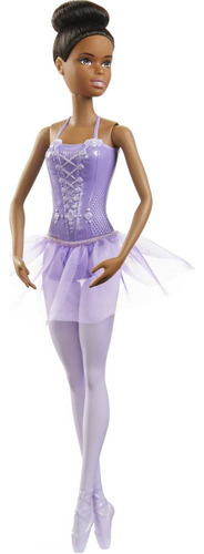 Muñeca Barbie Bailarina Con Tutú Morado, Pelo Negro, Ojos Ma