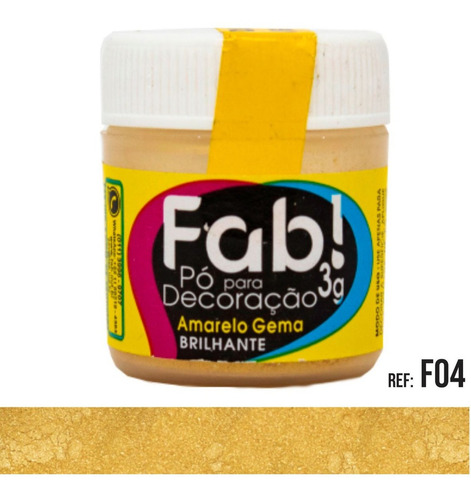 Corante Tinta Pó Fab Comestivel P/chocolate Amarelo Gema