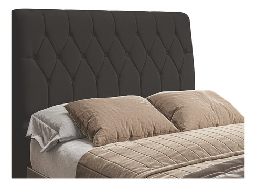  Cabeceira de cama box Dobuê Istambul 140cm x 126cm Suede preta