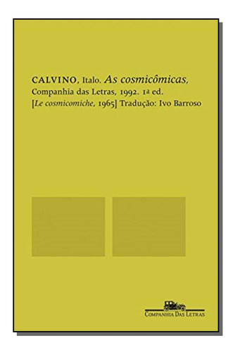 Libro Cosmicomicas As De Calvino Italo Cia Das Letras