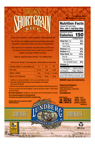 Rice Brown Short Grain Rice (og), 907g
