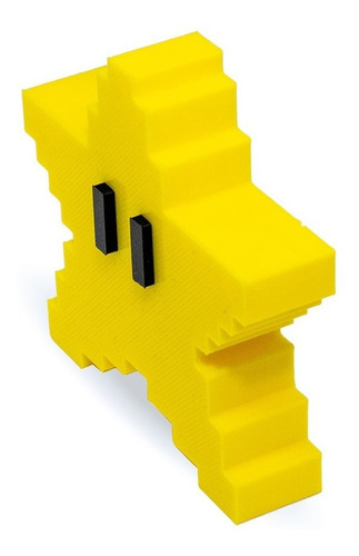 Imagen 3 de 4 de Estrella - Pixel Super Mario Figura Impresa En 3d Excelente