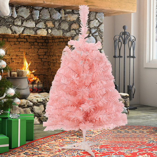 W De Navidad Rosa Sin Iluminar De 2 Pies, Árbol Pequeño De