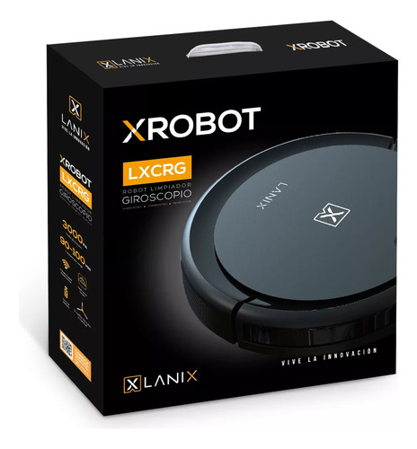 Robot Aspiradora Inteligente Lanix Lxcrg Barre Trapea Voz Color Negro