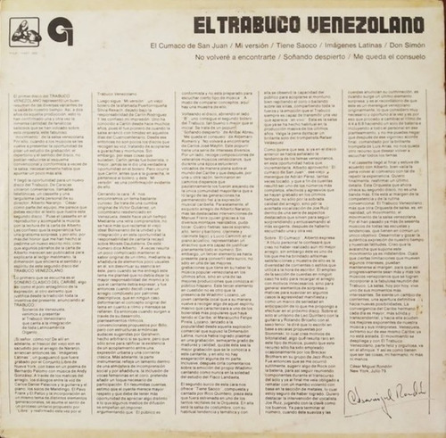 Disco Salsa Vinyl Trabuco Venezolano Vol. 2 (venezuela 1979)