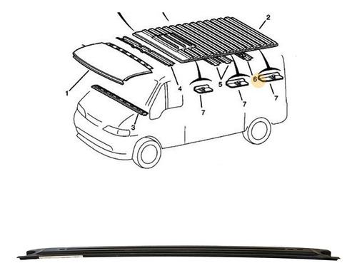 Barra Suporte Interno Teto Boxer 1997 1998 1999 Peugeot