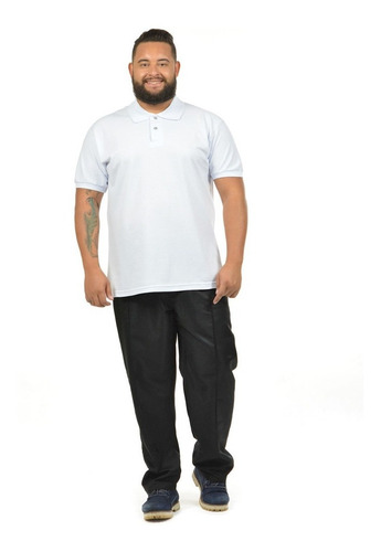 Polo Piquet Masculina Plus Size Fenomenal