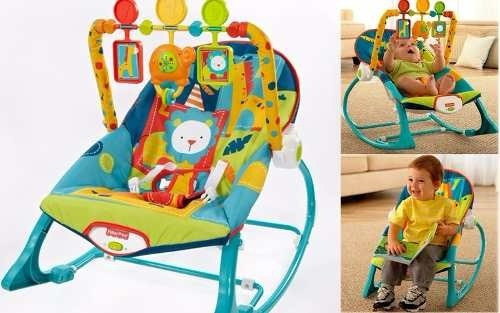 Silla Mecedora Fisher Price Musica Safari Reclinaciones 18kg (Usado)