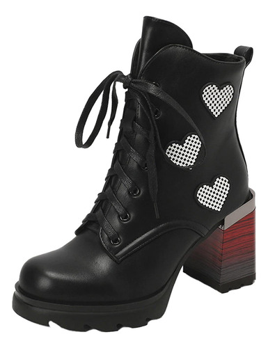 Botines Gruesos Con Tacón Alto Para Mujer, Plataforma, Venda