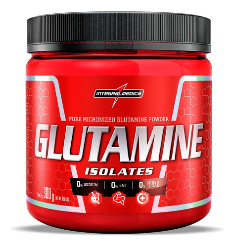 Suplemento em pó Integralmédica  Glutamine Isolates glutamina Glutamine Isolates sabor  without flavor em pote de 300g