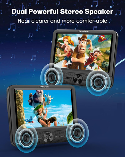 Reproductor De Dvd Portátil Dual De 19cm Para Coche