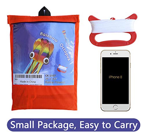 Cometa R2f Rainbow Soft Octopus De 14 Pies Para Niños Y Adul