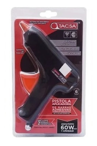 Pistola Aplicadora De Adhesivo En Barra Tacsa 60w Pack X 5u