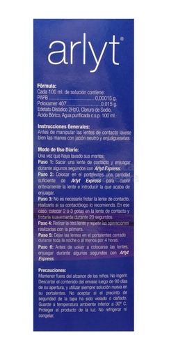 Imagen 5 de 6 de Arlyt Express 500 Ml Solucion Para Lentes Contacto + Estuche