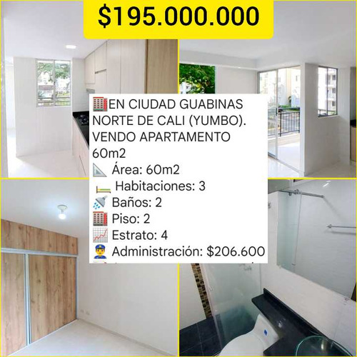 En Ciudad Guabinas Norte De Cali (yumbo). Vendo Apartamento 60m2