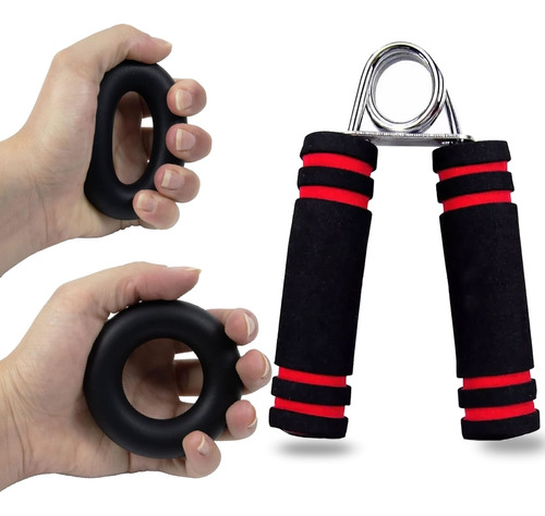 Kit Pinza Tensor Hand Grip Anillo Ejercitador Mano Terapia F