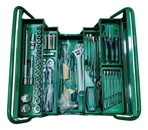 Caixa De Ferramenta Completa Mecânico Oficina 40cm 70pç Sata