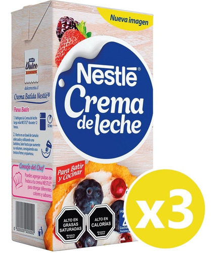 Crema De Leche Nestlé 1l X3 Unidades