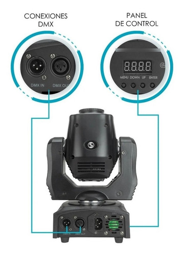 Cabeza Móvil Spot Con Gobos 90 Watts Steelpro Gogos90h