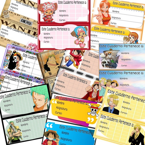 Stickers Para Cuadernos One Piece Pack  20 Unidades Surtidos