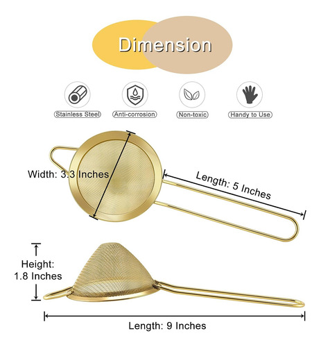 Juego De 2 Coladores De Acero Inoxidable De 8.5cm Con Mango