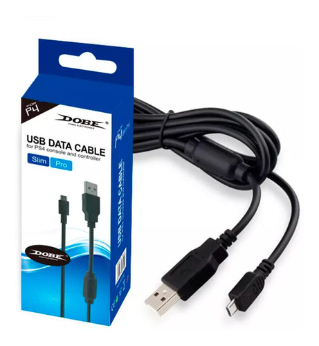 Cable De Carga Dobe Para Mando  Playstation 4 Negro