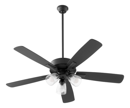 Ventilador De Techo Led Cinco Aspas 52 Negro Mat 3 Luces Cl