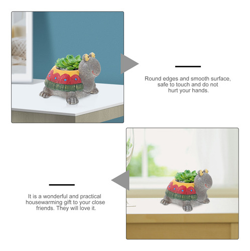 Maceta Con Forma De Tortuga, Suculenta, Maceta De Resina