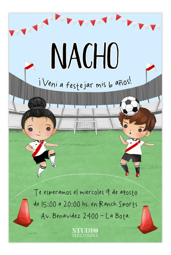 Invitación Virtual E Imprimible Fútbol River Plate