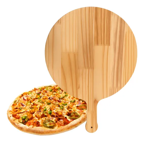 Pá Para Servir Pizza Madeira Pinus Cabo Curto 35cm Forno Pizzaria Brasa St...