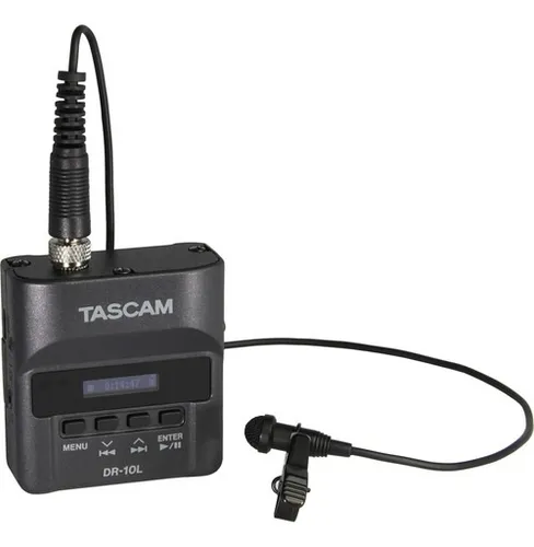Gravador Tascam Dr-10l Portátil Com Microfone De Lapela Pret