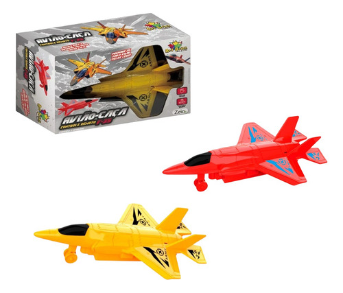Avião Controle Remoto Sem Fio 2 Funções Brinquedo Infantil Vermelho F-35