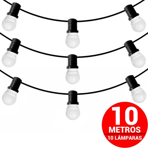 Guirnalda Led Cerveceria Bar Vintage Luz Cálida 10 Metros