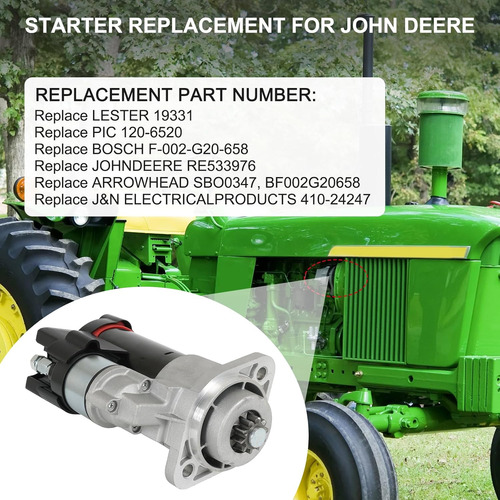 Arrancador Compatible Con John Deere 5045d 5055e 5065e 5075e