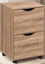Comprar Velador Mesa De Noche Francis C\u002Fruedas Marrón 2cjs Tu Mesita