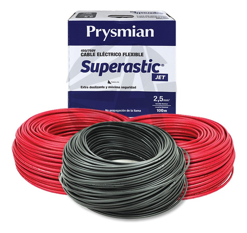 Cable Unipolar Prysmian 2.5mm X2 Rojo + X1 Negro X100mts Ea