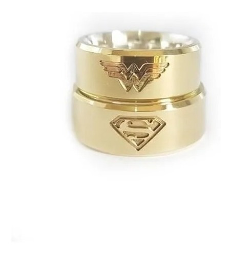 Imagem 3 de 6 de Aliança De Moeda Antiga Mulher Maravilha E Super Man