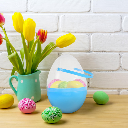 Huevo De Pascua Grande, Plástico, Rellenable, Huevo De Pascu