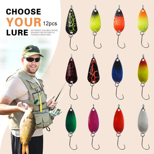 Señuelos De Pesca Con Cuchara Para Pesca De Truchas, 12 De