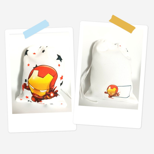 Souvenir Bolsita Tela Superheroes. X10unidades. 20x15
