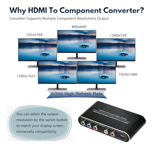 Anber-tech Hdmi Al Convertidor De Componentes Con Función D