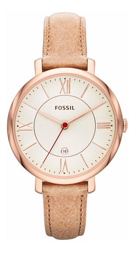 Reloj Mujer Fossil Es3487 Cuarzo 36mm Pulso Beige En Cuero