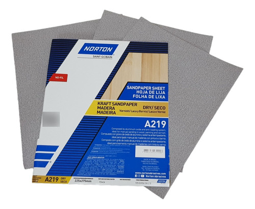 10 Hojas Lija Antiempaste Norton A219 Nofil Grano 80 Al 400 Cantidad De Granos 360